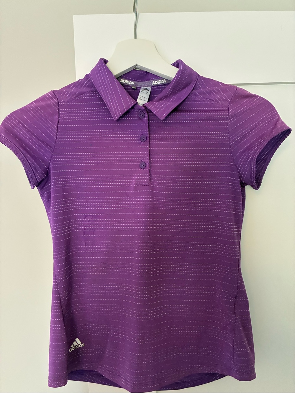 adidas Purple Short-Sleeve Polo Shirt